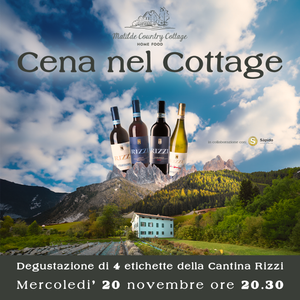 Cena nel Cottage - Degustazione di 4 etichette della Cantina  Rizzi (Alta Langa)